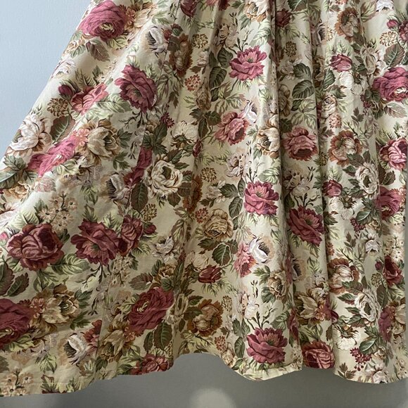 Handmade Plus Size Cotton Gingham Floral Multicolour Inseam Pockets V-Neck Dress - Picture 14 of 16